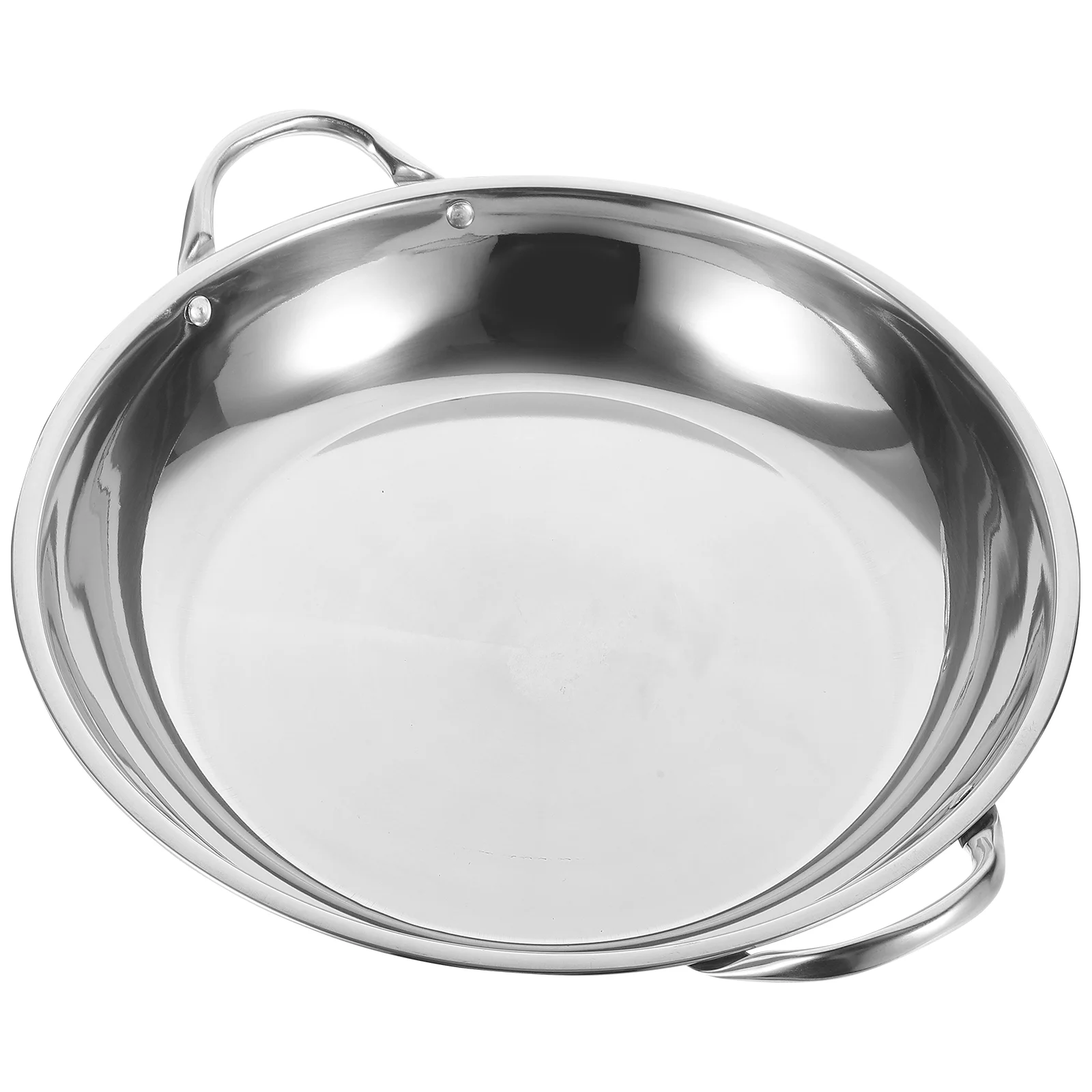 Anti-spill Pan Stainless Steel Griddle Individual Wok Casserole Dish with Lid Frying Cooking Tool