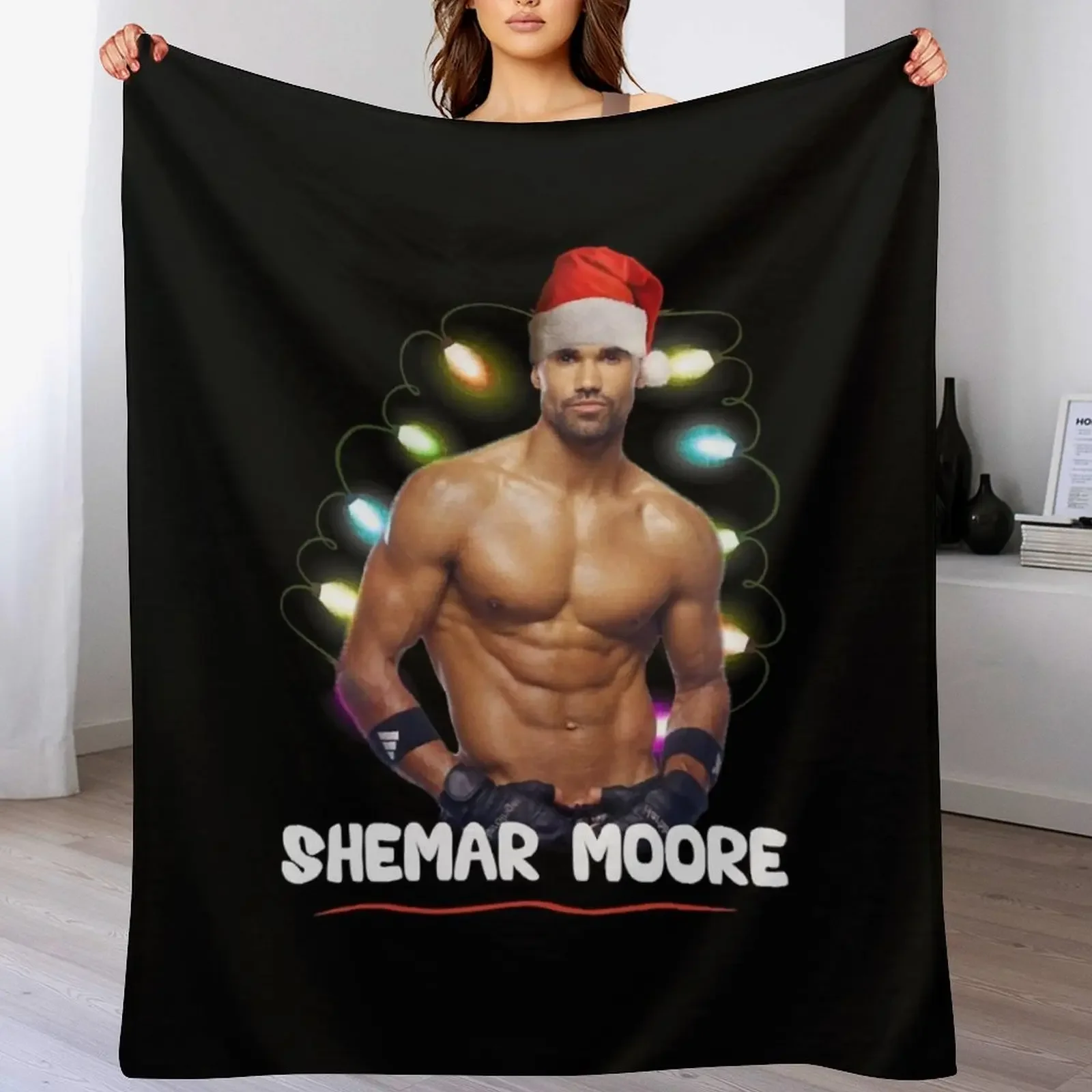 Beautiful Model Shemar Moore Christmas Fitted Scoop Awesome For Movie Fans Throw Blanket Large Summer Tourist Blankets
