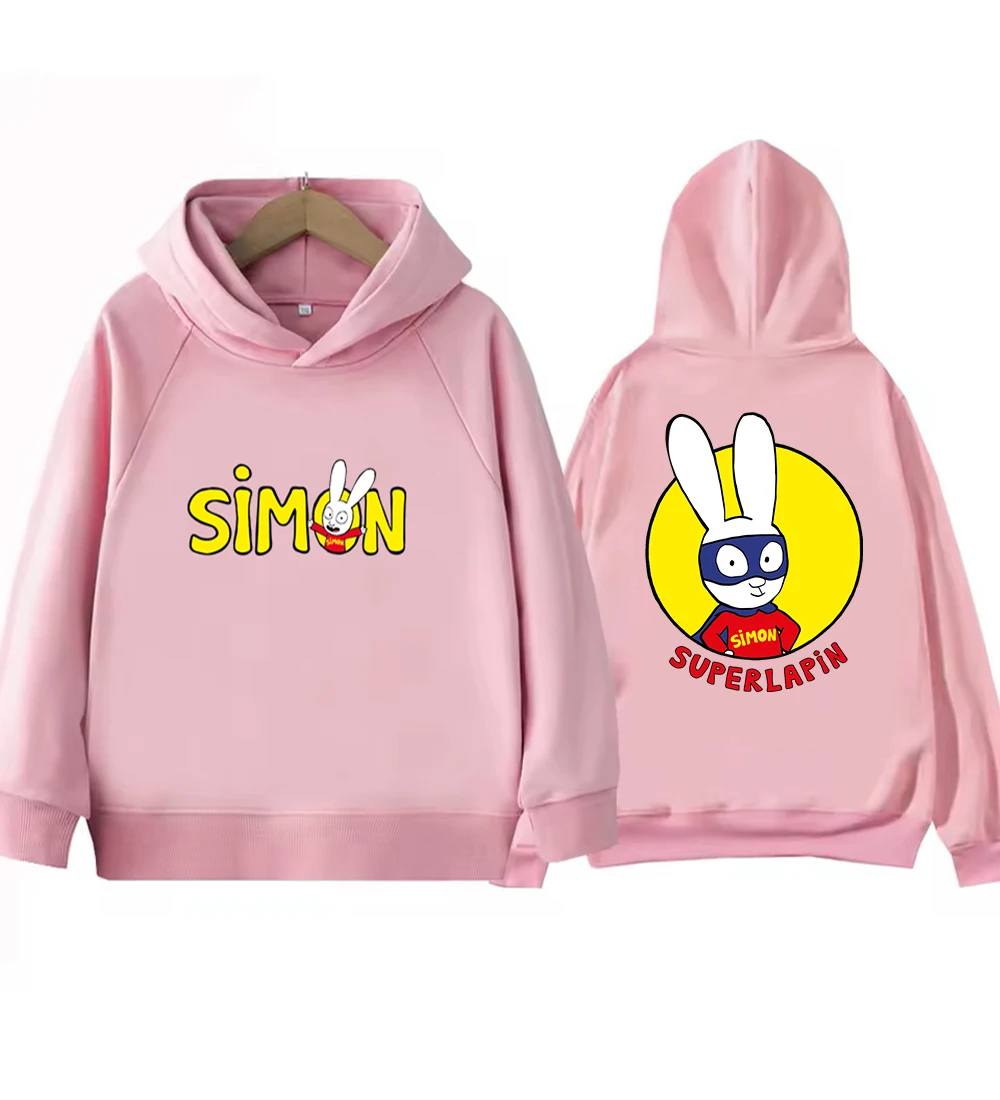 Fashion Simon Super Rabbit Hoodies Boys Girls Casual Sweatshirt Kids Clothes Tops Long Sleeve Hoodie Cartoon Hooded Pullover