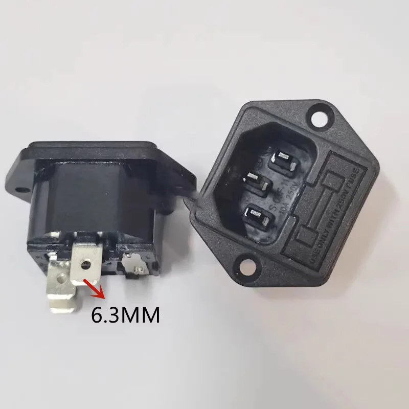 1PCS S-03F-11 Two-In-One Power Socket for Oven Transformer Beauty Device Large Current 15A 250V Pin 6.3