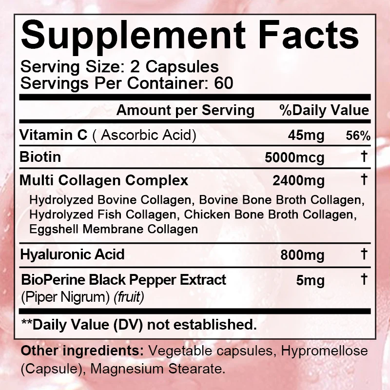 

Коллагеновые костяные капсулы, обогащенные типами I, II,III, V и X, поддержка роста костей, производство коллагенов и поглощение кальция