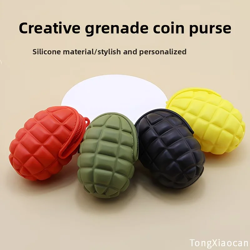 Handleet-shaped silicone coin wallet, mini zipper small wallet, suitable for coin key airbags, novel gift for men