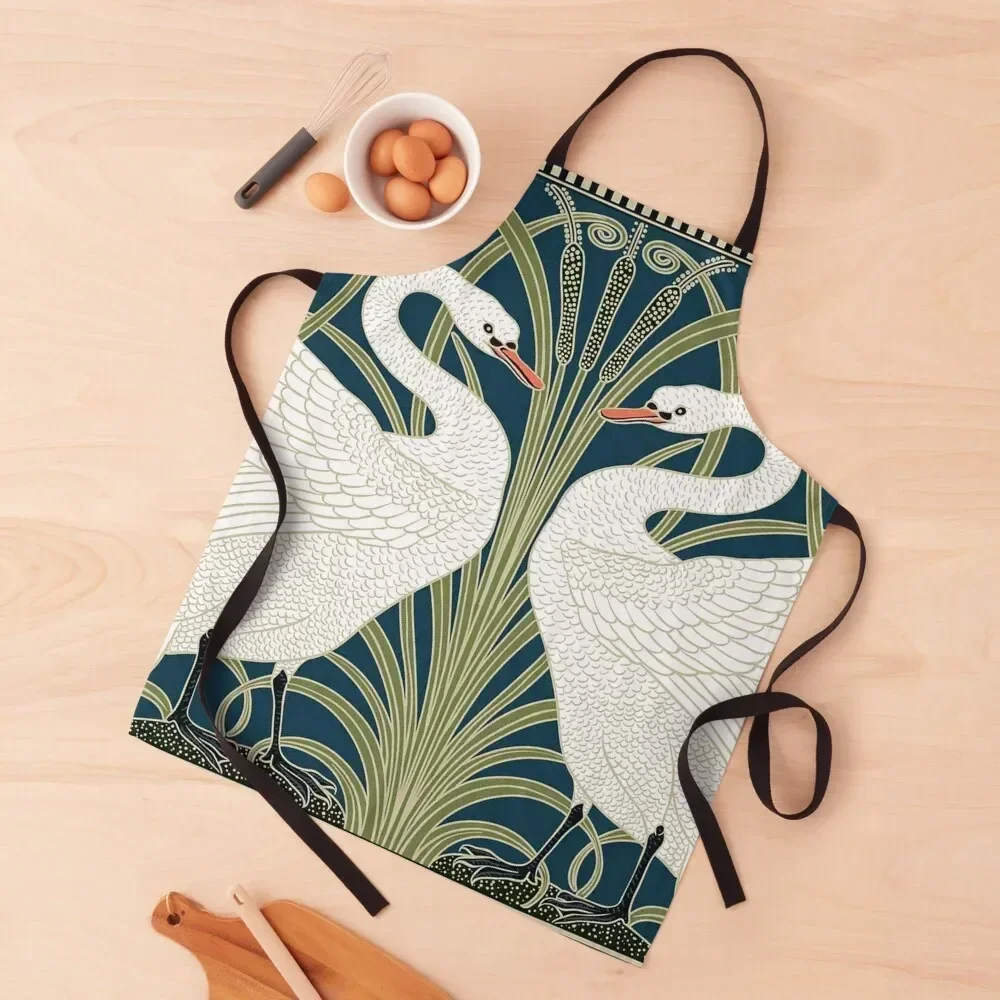 

Swan Rush and Iris by Walter Crane Edit Apron Cooking Clothes man chef uniform Customizable Woman Apron