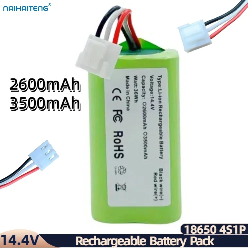 14.4V 14.8V 2600mAh 3500mAh For Vacuum Cleaner Sweeping Robot Midea R3-L101C UPCAN R1 Rechargeable Li-ion Battery Pack Wholesale