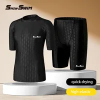 High Quality Men's Swimsuit Swim Shorts Five Quarter Quick Drying Loose Plus Size Swimming Kit Anti-embarrassment 3