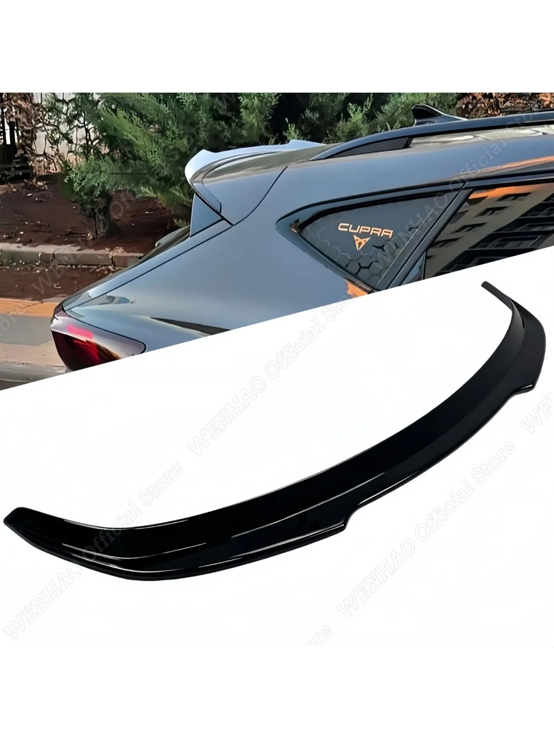 Tylny spojler dachowy w stylu Maxton, czarny połysk, do Cupra Formentor Mk1 / Mk1 Facelift 2024+, osłona spojlera, tuning, bodykit. — 2