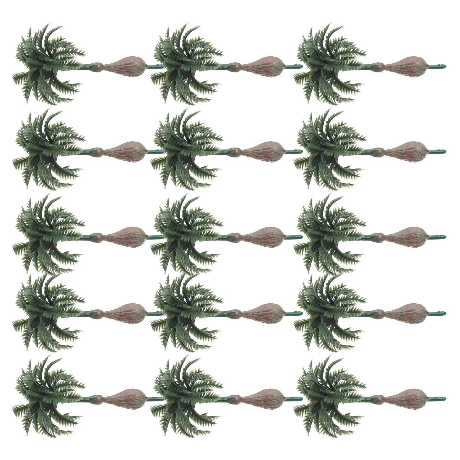 

15Pcs Realistic Miniature Palm Trees Artificial Coconut Palm Decoration for Moss Micro Landscape DIY Fairy Garden Cake Topper