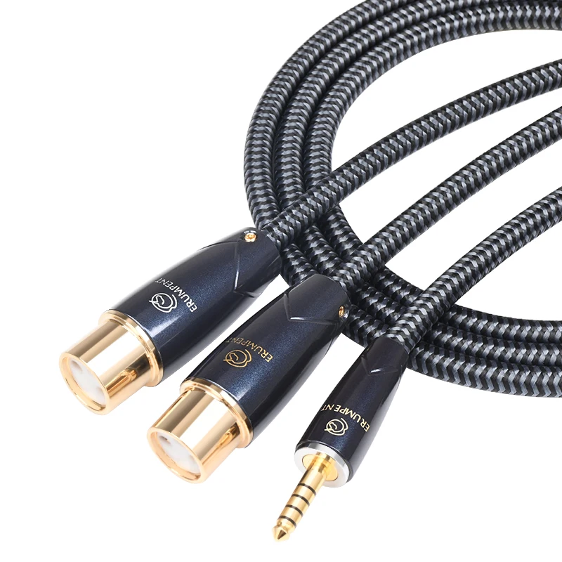 ATAUDIO Hifi 4,4 bis 2xlr kabel suqre occ vergoldeter stecker 4,4mm buchse zum symmetrischen 2xlr männlich/weiblich audio adapter kabel für dac verstärker 3