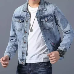 Jeans Coat for Men Casual Slim Denim Jackets Man Autumn Light Short Washed Korea Winter Outerwear New in Cheap Price Stylish Y2k