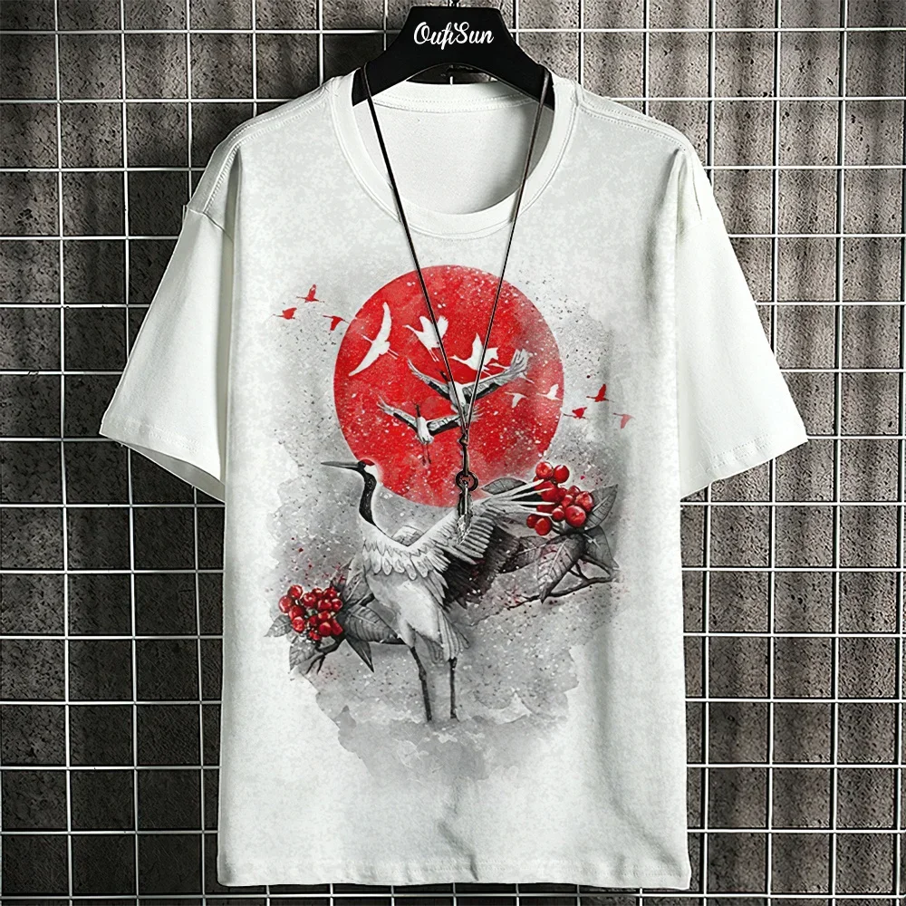 

New Summer Ukiyo-E T-Shirt For Men Japanese Tshirts 3d Animal Fish Print Short Sleeve Tees Tops Casual Sweatshirt Men's Clothing
