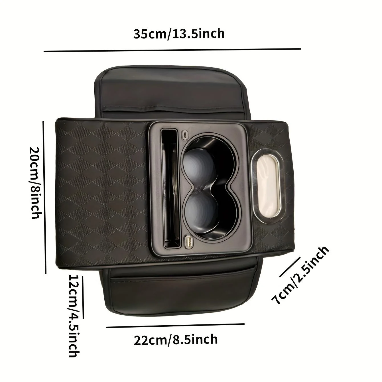 1 Car Armrest Box with Usb+Type-C Interface, Multi-Color, Universal, All-In-One, Comes with a Pack of Tissues view 2