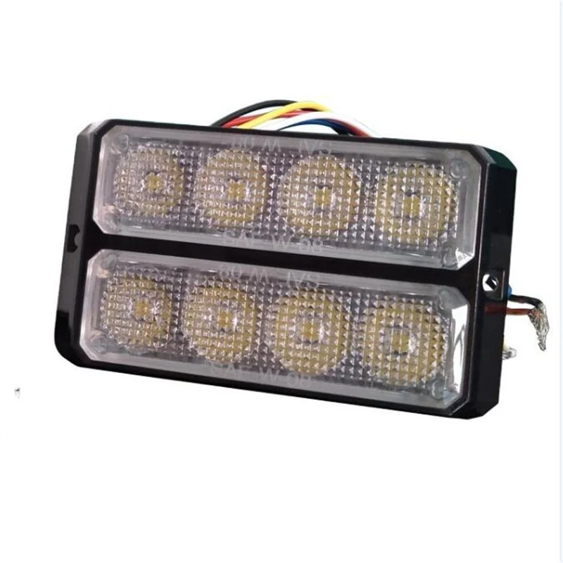 

High intensity 2pcs 8Leds lightheads,each Led 3W,Car surface mounted Led warning light,strobe light,flashing light,waterproof