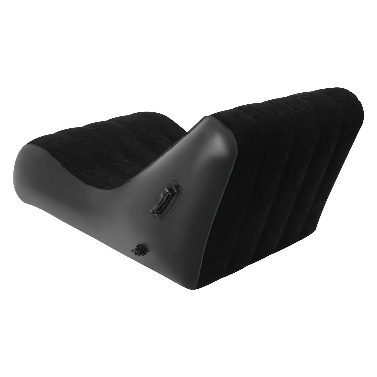 Sofá cama en forma de S negro de 35,4x55,1x27,5 pulgadas, sofá cama inflable, sofá cama plegable o sala de estar, dormitorio, balcón, oficina