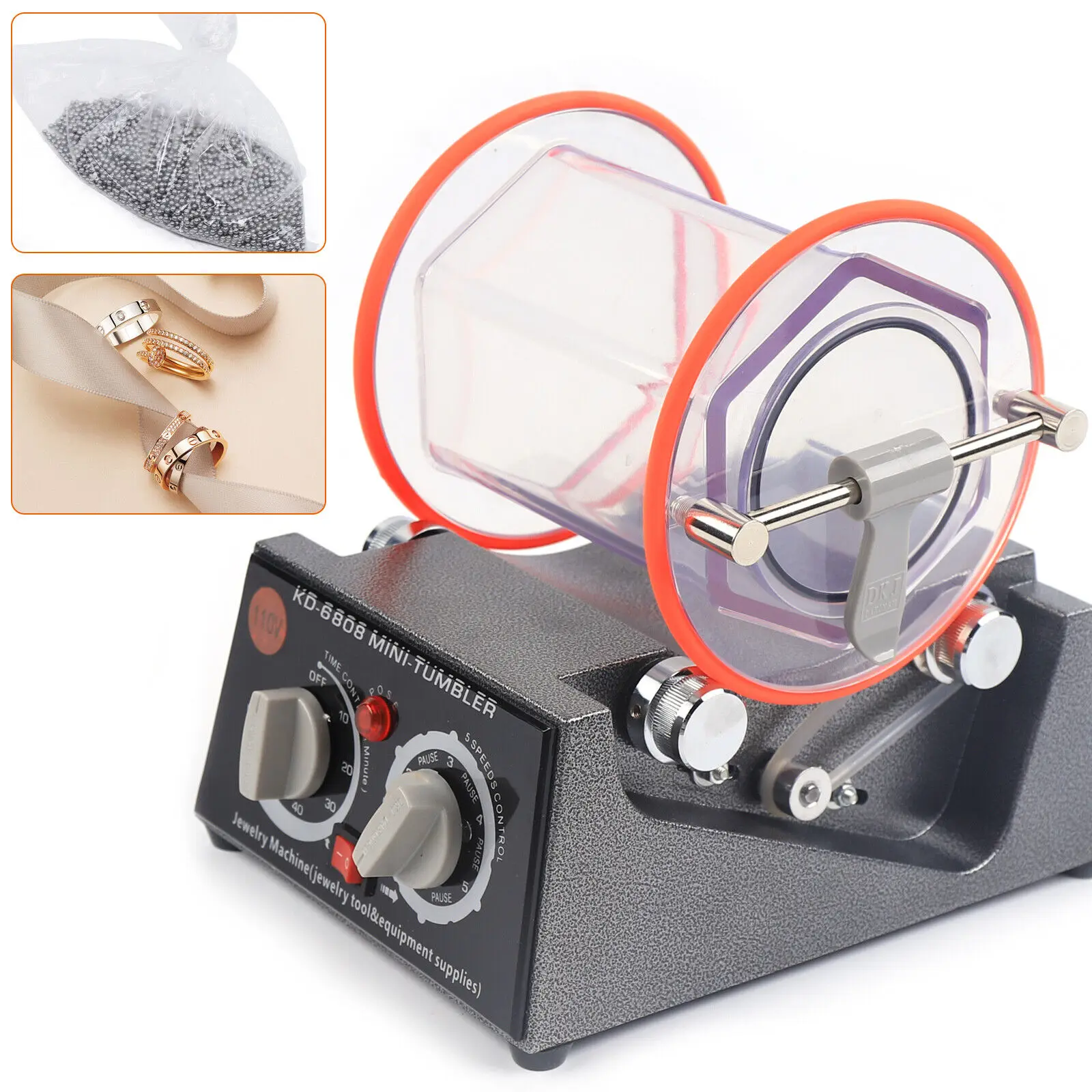 Jewelry Polisher Finisher Machine DIY Rotary Tumbler Polishing Bead 3kg Capacity Beginner