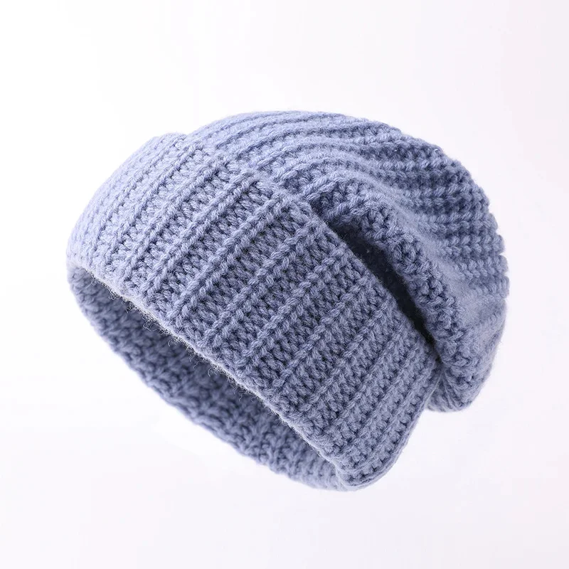 

Head Big Circumference Pure Wool Hat Female 2024 Autumn and Winter New Warm Knitted Male All-Matching Pile Heap Cap