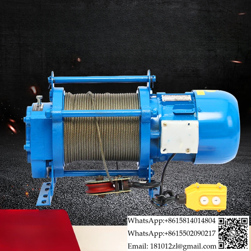 Multifunctional hoist 220v household winch 1 ton 2T electric hoist 380v building decoration small crane aluminum shell