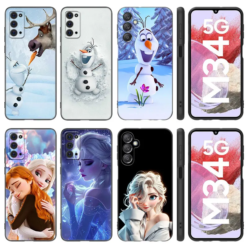 Princess Elsa Anna Olaf Phone Case For Samsung Note 10 Lite 20 Ultra M04 M13 M32 4G M14 M52 M53 M54 M55 5G M11 M12 M21 M31 M51