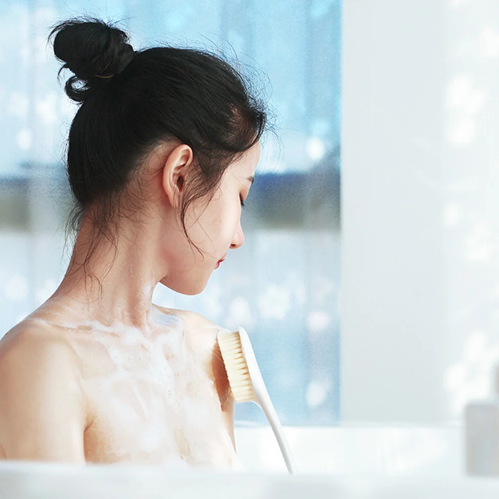 

2pcs Bath Back Brush Long Handle Exfoliating Body Scrub Shower Hair Removal Rub Mud Household Bathroom Accessories Blue White