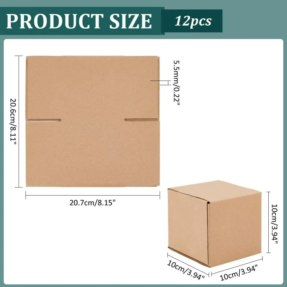 12pcs Shipping Boxes Small Business Packaging Supplies Brown Corrugated Cardboard Boxes Mailing Boxes for Packing