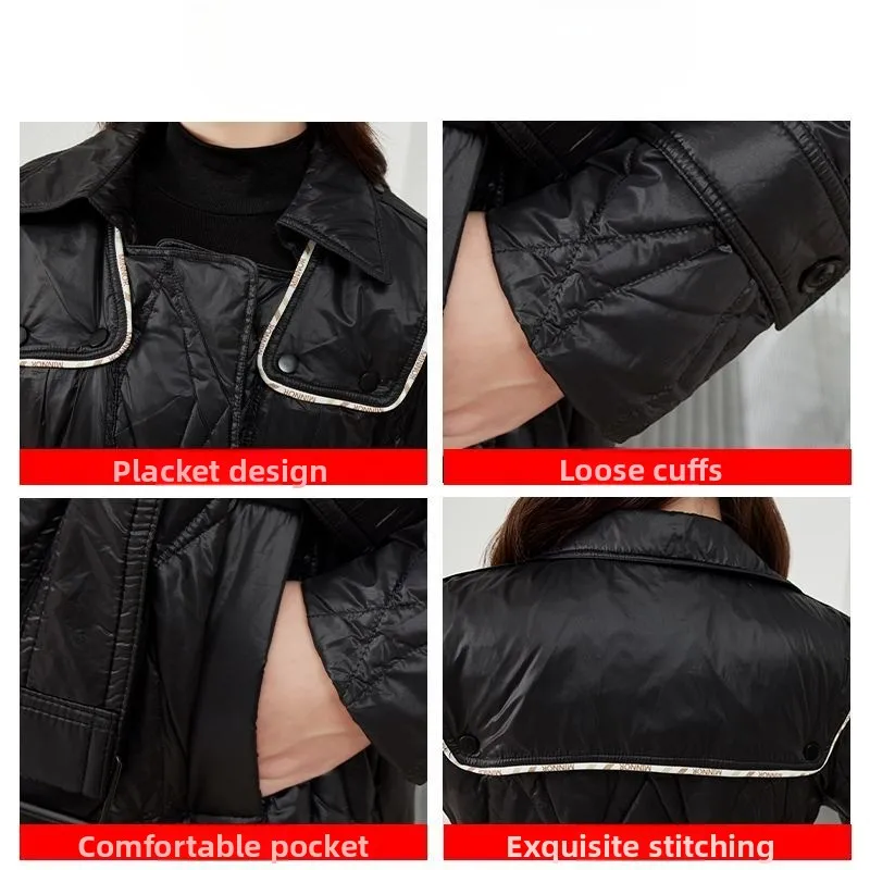 2025 Nuovo piumino invernale da donna stile coreano slim fit lungo piuma d'anatra bianca spessa giacca calda