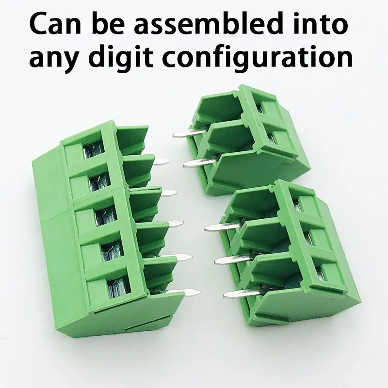 친환경 PCB 터미널 블록 103 시리즈 2P 3P 5.0mm 피치 - 45° 스크루 커넥터, 다단 연결 가능, DIN 레일 장착