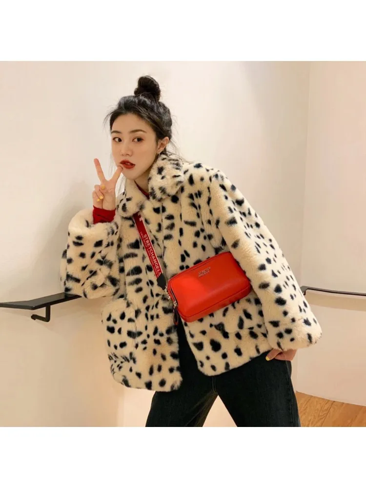 

Plush Jacket Leopard Fake Fur Fur Jacket Women's Winter