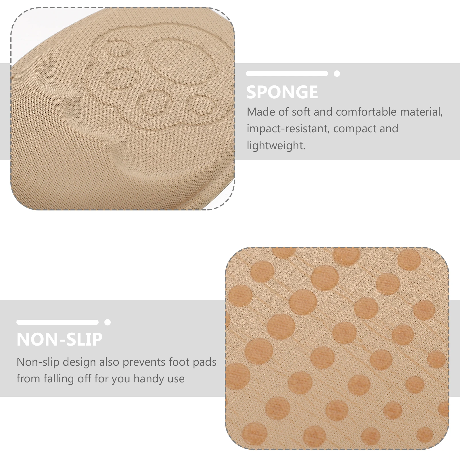 

2 Pairs High Heel Insole Foot Cushion Half Size Pad Pain Relief Metatarsal Insert Anti Drop Heel Lightweight Impact Resistant