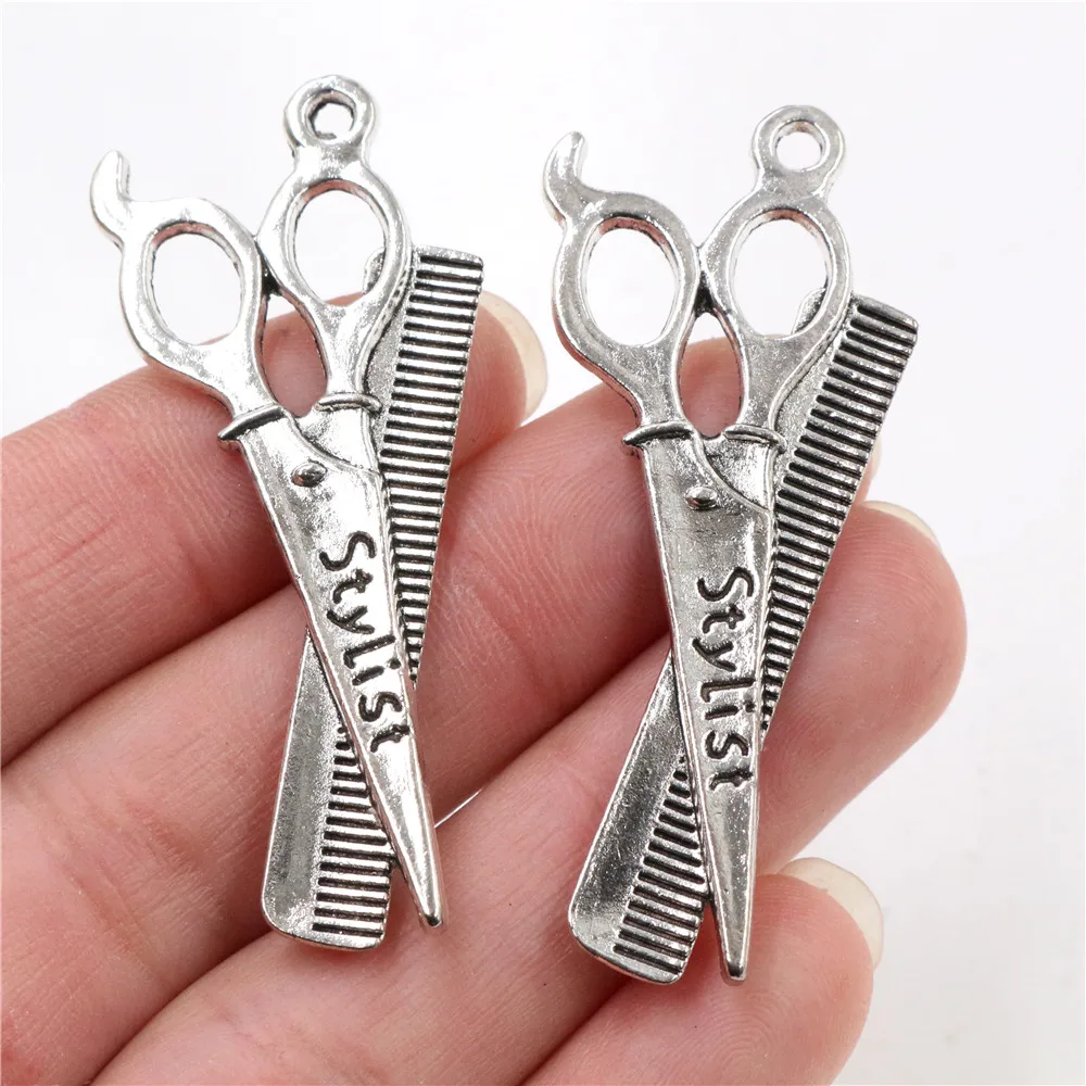 54x22mm 4pcs Antique Sliver Plated Scissors Pendant Handmade Charms Pendant:DIY for bracelet necklace -R5-34