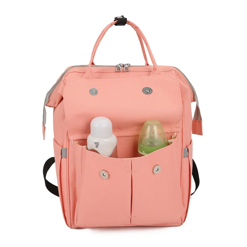 Multi functional large capacity portable milk bottle insulated mother and baby bag simple and fashionable backpack mommy bag