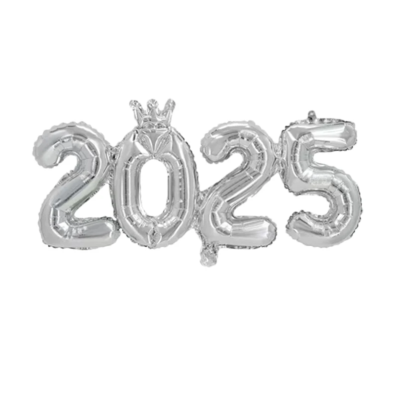 1pc 16inch Connection Crown 2025 Number Foil Balloons New Year 2025 Decoration Christmas Decorations For Home Navidad 2024