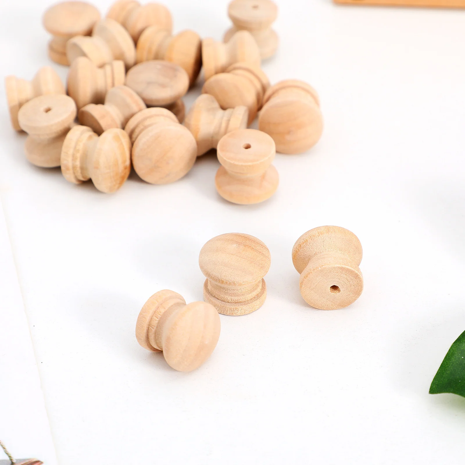 

100Pcs Unfinished Wood Mushroom Knobs Rustic Round Drawer Pull Handles for Cabinets Dressers Knobs for Dresser Drawers