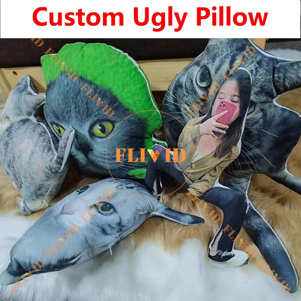 

Customized 3D Pet Dog/Cat Ugly Pillows,Custom Animal Pillow,Personalized Pillow,Pet Loss Memorial Birthday Gift,Pet Lover Gift