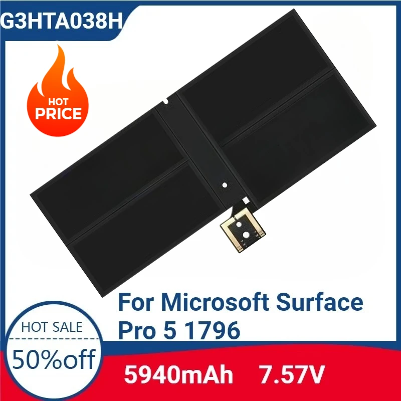 

Для G3HTA038H DYNM02 7,57 В 5940 мАч аккумулятор для ноутбука Microsoft Surface Pro 5 1796, Pro 6 1807 1809 12,3 дюйма серии планшетных ноутбуков