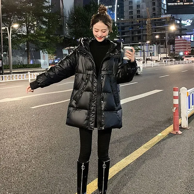 2024 New Women Down Cotton Coat Winter Jacket Female Medium Style Parkas  Loose and Slim Outwear Large Size Overcoat