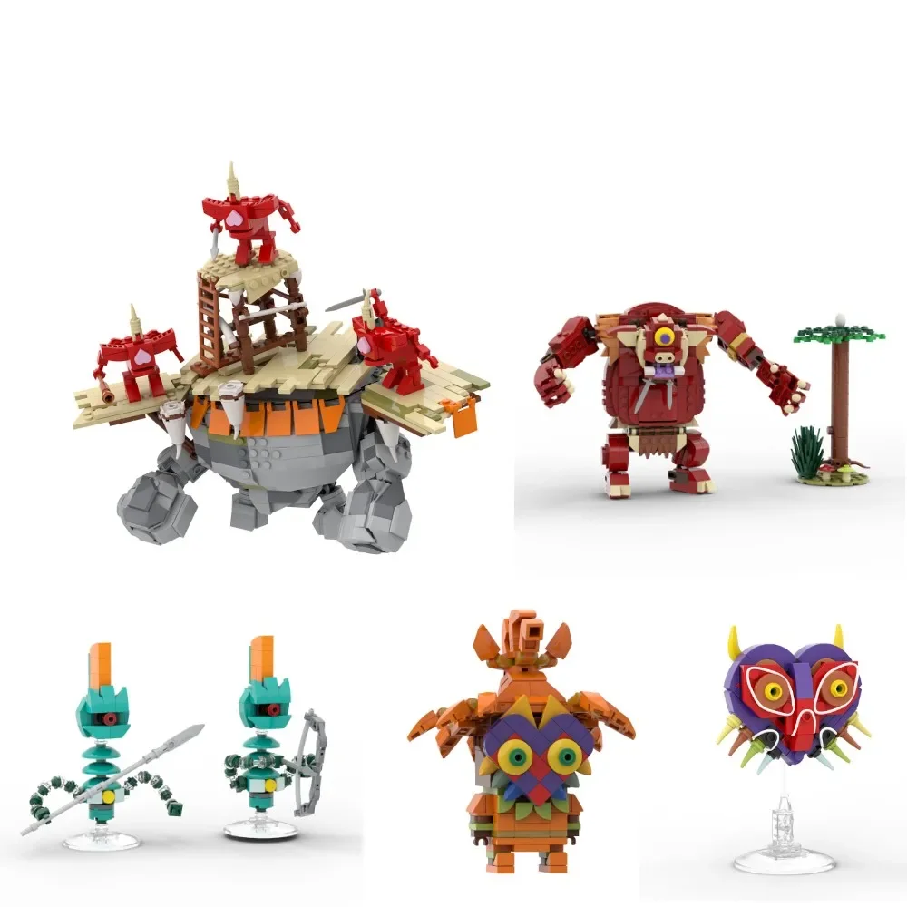 MOC Game Breath of the Wilds Guardian Battle Stone Talus Building Blocks Set Skeleton Monster Hinoxs Bricks Toy for Kid Gift