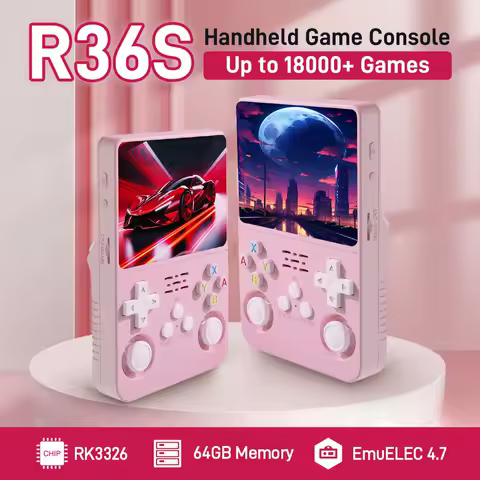 64G R36S Retro Handheld Game Console EmuELEC 4.7 Portable Video Game Player 3.5 Inch IPS Screen 18494 Games for PS1/PSP/SS/N64