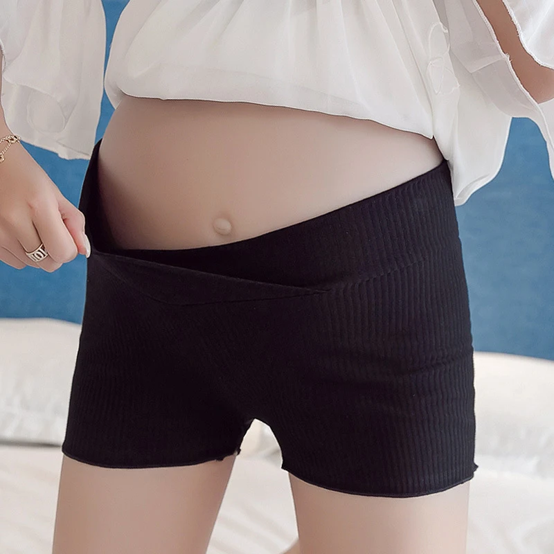 Maternity Summer Shorts Stretchy High Waist Fitness Short with Pocket Pregnant Pants Soft Abdomen Shorts Women Maternity Clothes