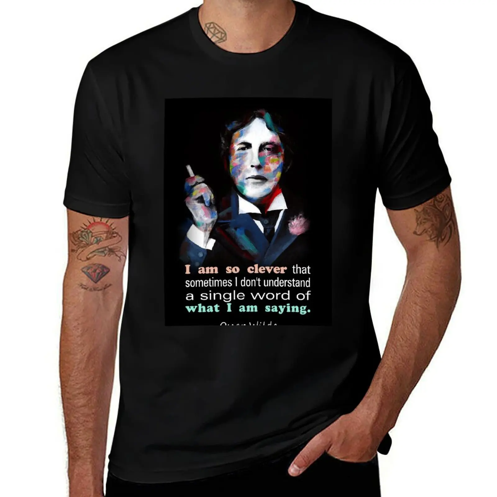 Quotation of OSCAR WILDE : I am so clever T-Shirt Work Basic Short Sleeve Top T-Shirt