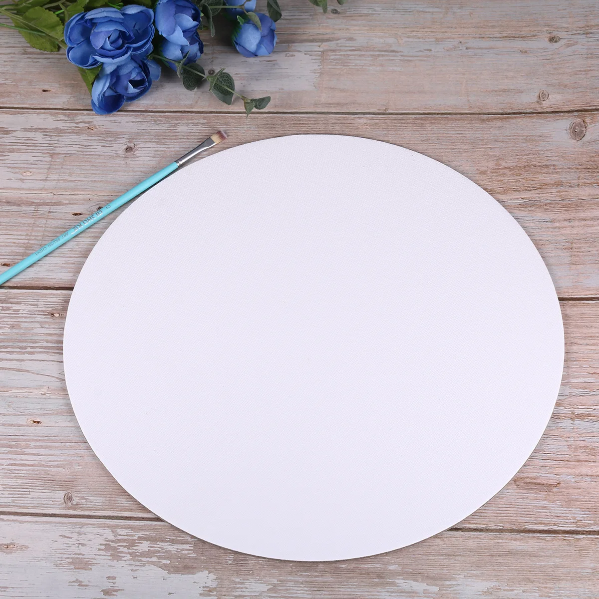 6Pcs 15Cm Round Painting Canvases Artist Grade Canvas Panel for Classroom Hobby Use Multi Media Compatible Art Canvas White