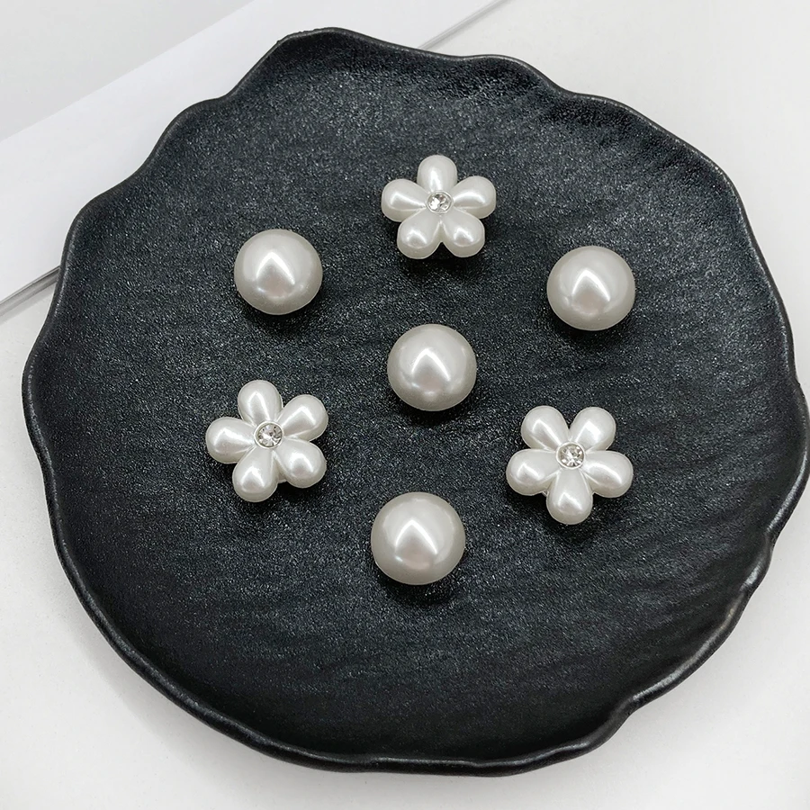 12 قطعة انفصال ABS اللؤلؤ زهرة إكسسوارات تزيين الأحذية مناسبة ل كروكس قباقيب بوج حقائب الشاطئ هدية للفتيات