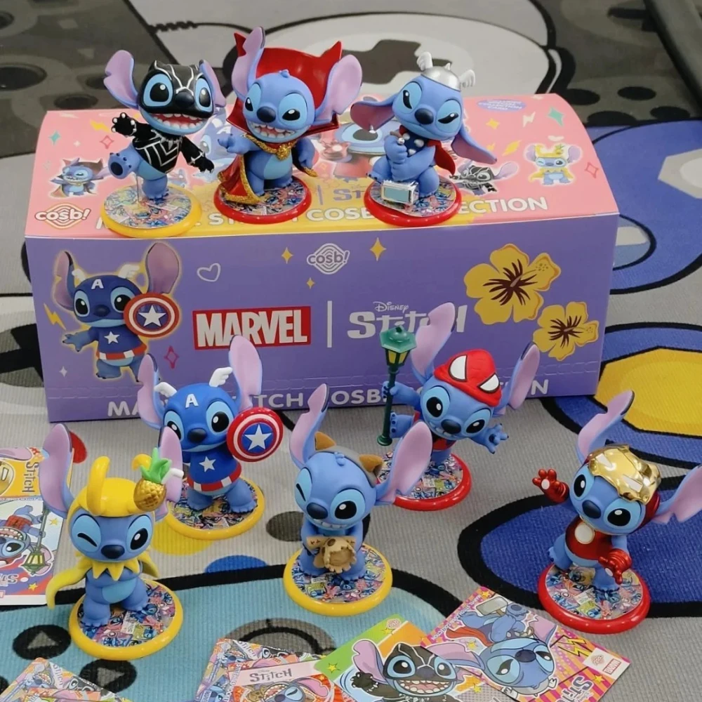 

Подлинные горячие игрушки Stitch Cosbi Series слепая коробка мини Kawaii коллекция кукол аниме фигурка тайная коробка украшение комнаты подарки для детей