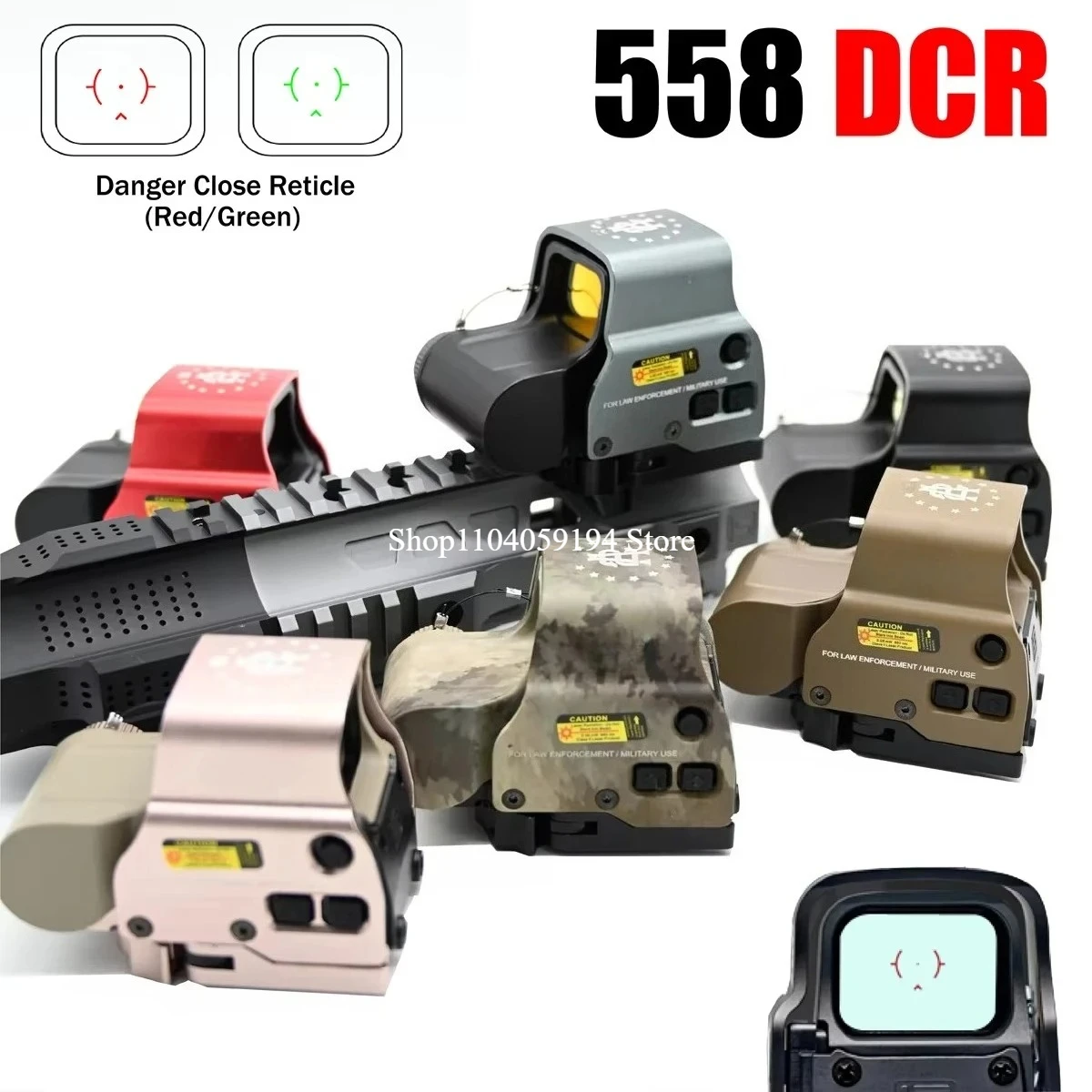 

EOT**H 558 DCR Red Dot Sight Tactical Hunting Holographic Sight G33/G43/G45 3X 5X Magnifier Fit 20mm Rail Mounts & QD Lever