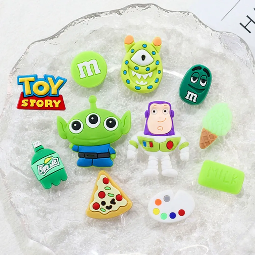 12/26pcs Toy Story Shoe Charms Disney Cartoon Buzz Light Year Charms Shoe PVC Accessories DIY Kids Sandals Decorative Buckle