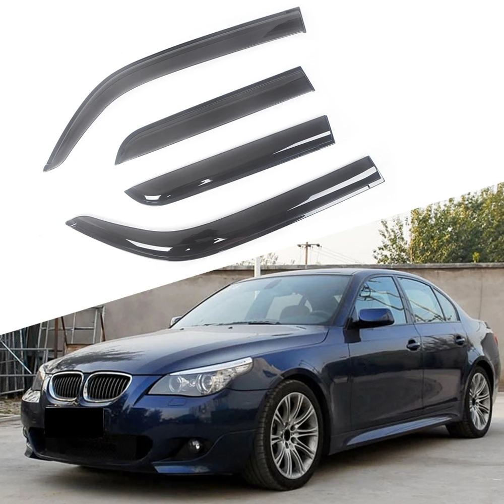 

For BMW 5 Series E60 E61 2004-2010 Auto Black Tinted Car Side Window Visor Guard Vent Awnings Shelters Rain Guard Door Ventvisor