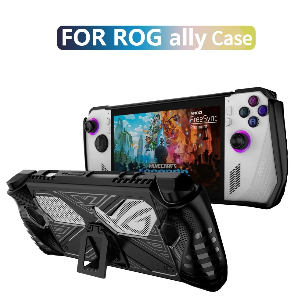 Silicone Protective Cover for ASUS ROG Ally Case Soft Shockproof TPU Handheld Game Console Shell Full Protection with Stand