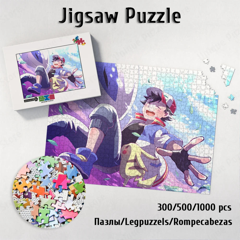 

Большой пазл для взрослых Pikachu and Ash Ketchum в японском стиле аниме 300/500/1000 шт., уникальный дизайн, настольные игры, мультяшный Пазл «сделай сам»