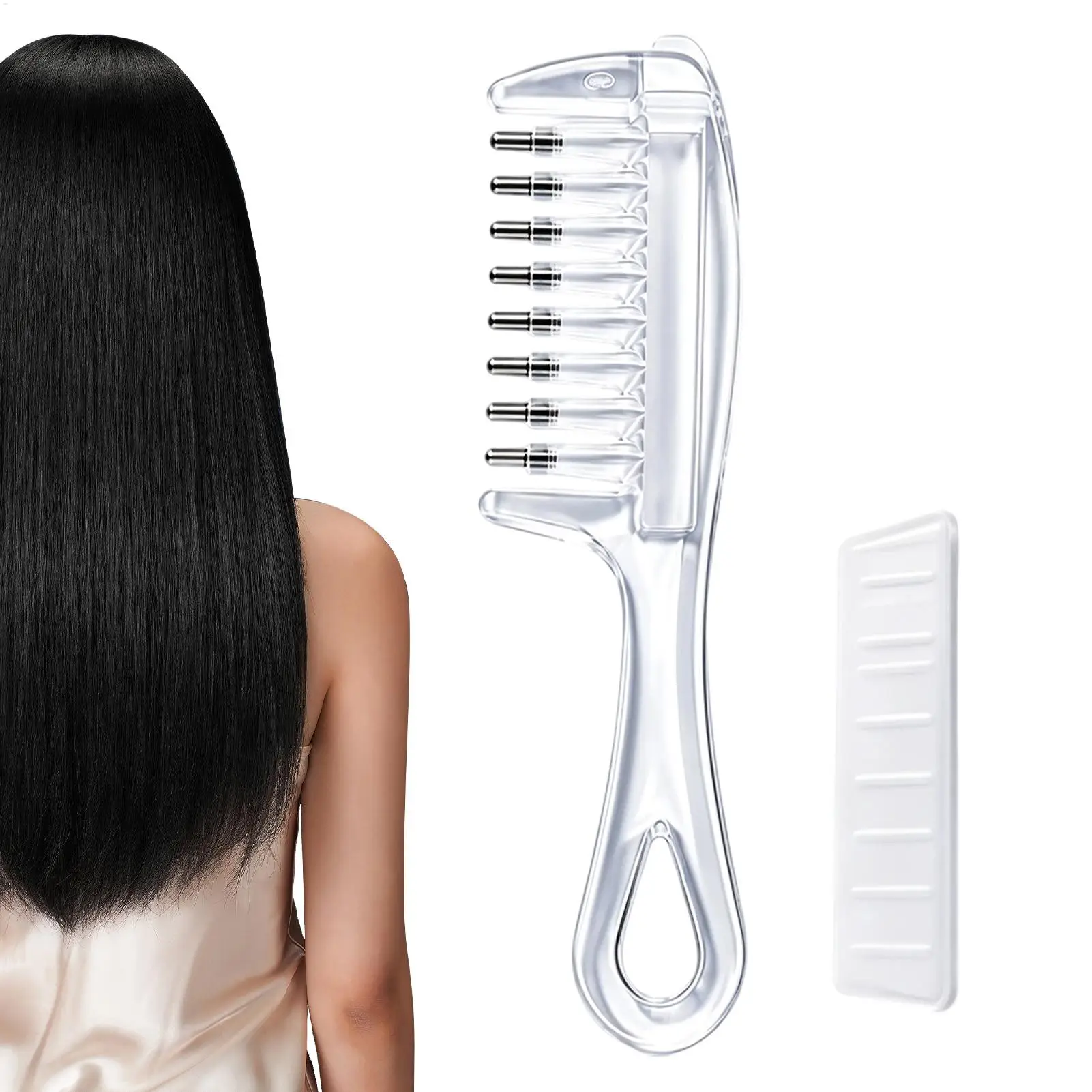 Portable Transparent Hair Root Comb Liquid Guide Applicator Scalp Massage Comb Hair Oil Serum Brush Anti-Leak Hair Care Tool
