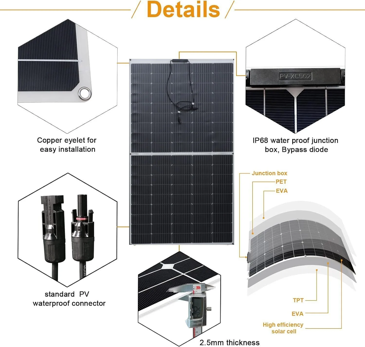 PowMr Flexible 300W Solar Panel Powerful 24V Solar Module Photovoltaic Panel For Roof Complete Photovoltaic System Power Supply