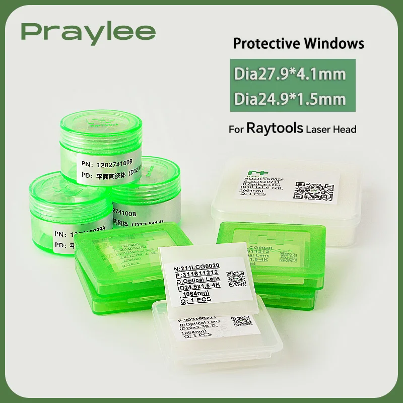 

Praylee Raytools, оригинальная Лазерная Защитная линза для окна 27,9x4,1 37x7 10 кВт, оптическая Защитная линза 211LCG0037 для BT210S/BT240S/BM109