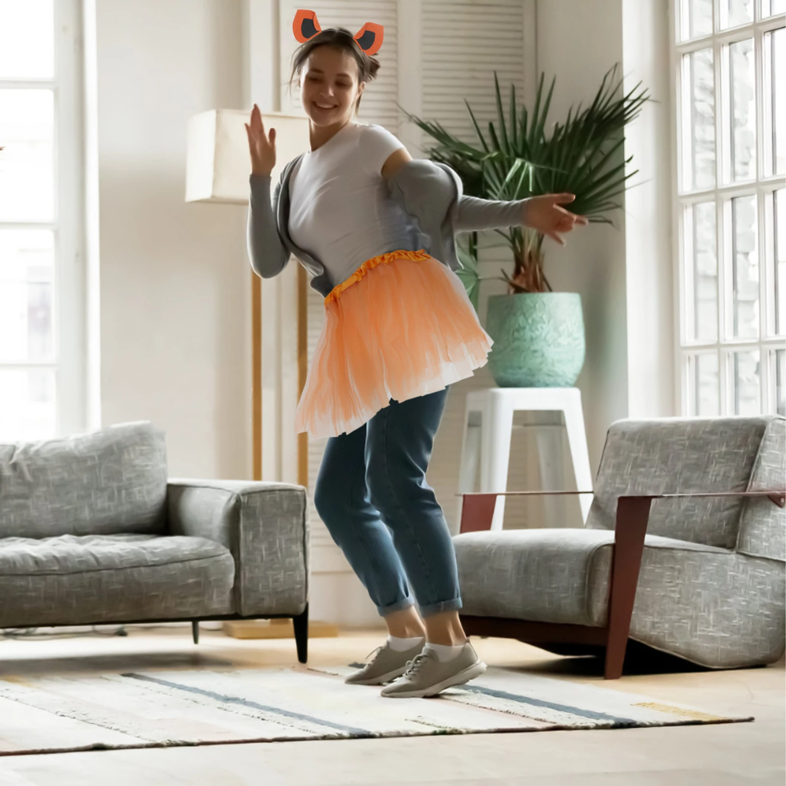 

1 комплект, повязка на голову с ушками животных и тюлевая юбка, дизайн обезьяны для косплея, вечерние костюмы на тему животных, комплект с повязкой на голову и юбкой